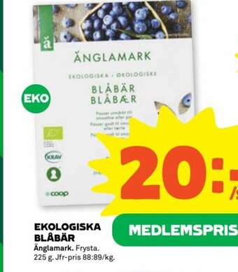 Stora Coop EKOLOGISKA BLÅBÄR Änglamark erbjuda