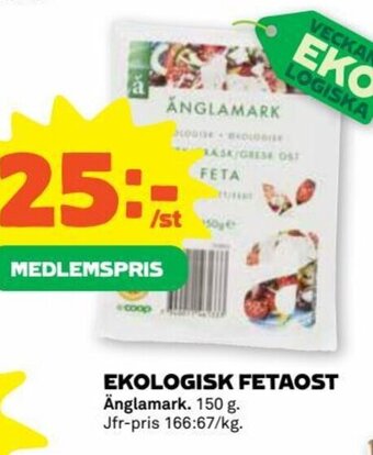 Stora Coop EKOLOGISK FETAOST Änglamark erbjuda