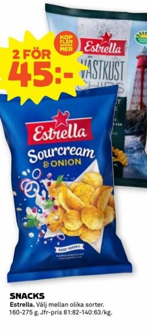 Stora Coop SNACKS Estrella erbjuda