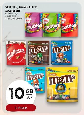 Scandinavian Park Skittles, m&m's eller maltesers erbjuda