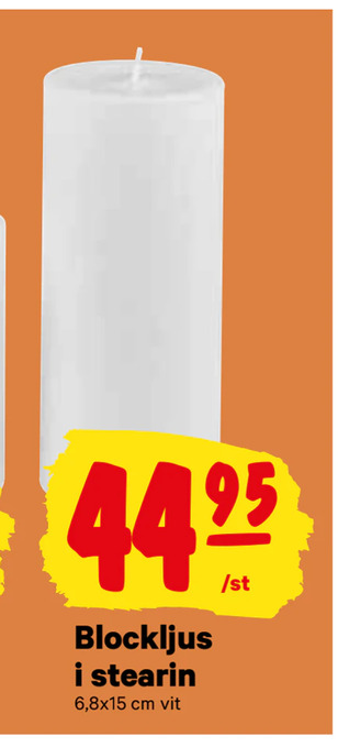 City Gross Blockljus i stearin erbjuda
