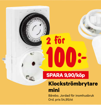 City Gross Klockströmbrytare mini erbjuda