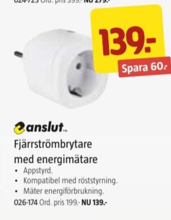 Jula Anslut fjärrströmbrytare erbjuda