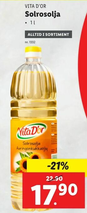 Lidl Solrosolja erbjuda