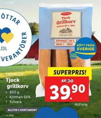 Lidl Tjock grillkorv erbjuda
