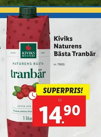 Lidl Kiviks Naturens Bästa Tranbär erbjuda