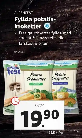 Lidl Fyllda potatis kroketter erbjuda