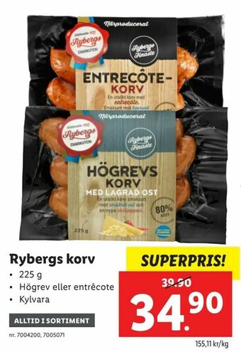Lidl Rybergs korv erbjuda