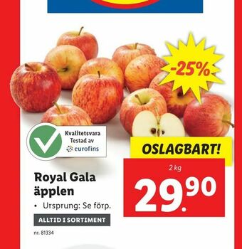 Lidl Royal Gala äpplen erbjuda