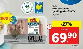 Lidl Färsk tvådelad kycklingbröstfilé XXL erbjuda