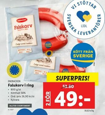 Lidl Falukorv i ring erbjuda