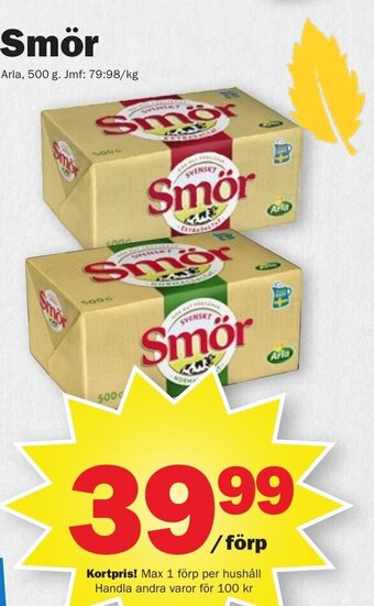 Pekås Smör Arla, 500 g. erbjuda