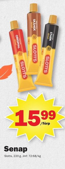 Pekås Senap Slotts, 220 g. erbjuda