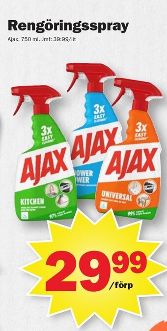 Pekås Rengöringsspray Ajax, 750 ml. erbjuda