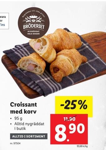 Lidl Croissant med korv erbjuda