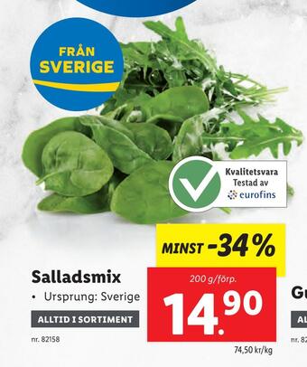 Lidl Salladsmix erbjuda