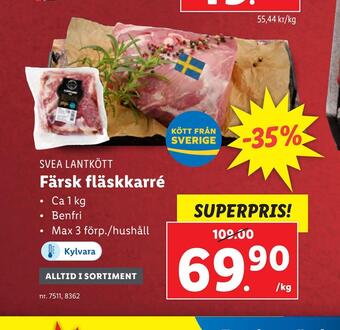 Lidl Färsk fläskkarré erbjuda