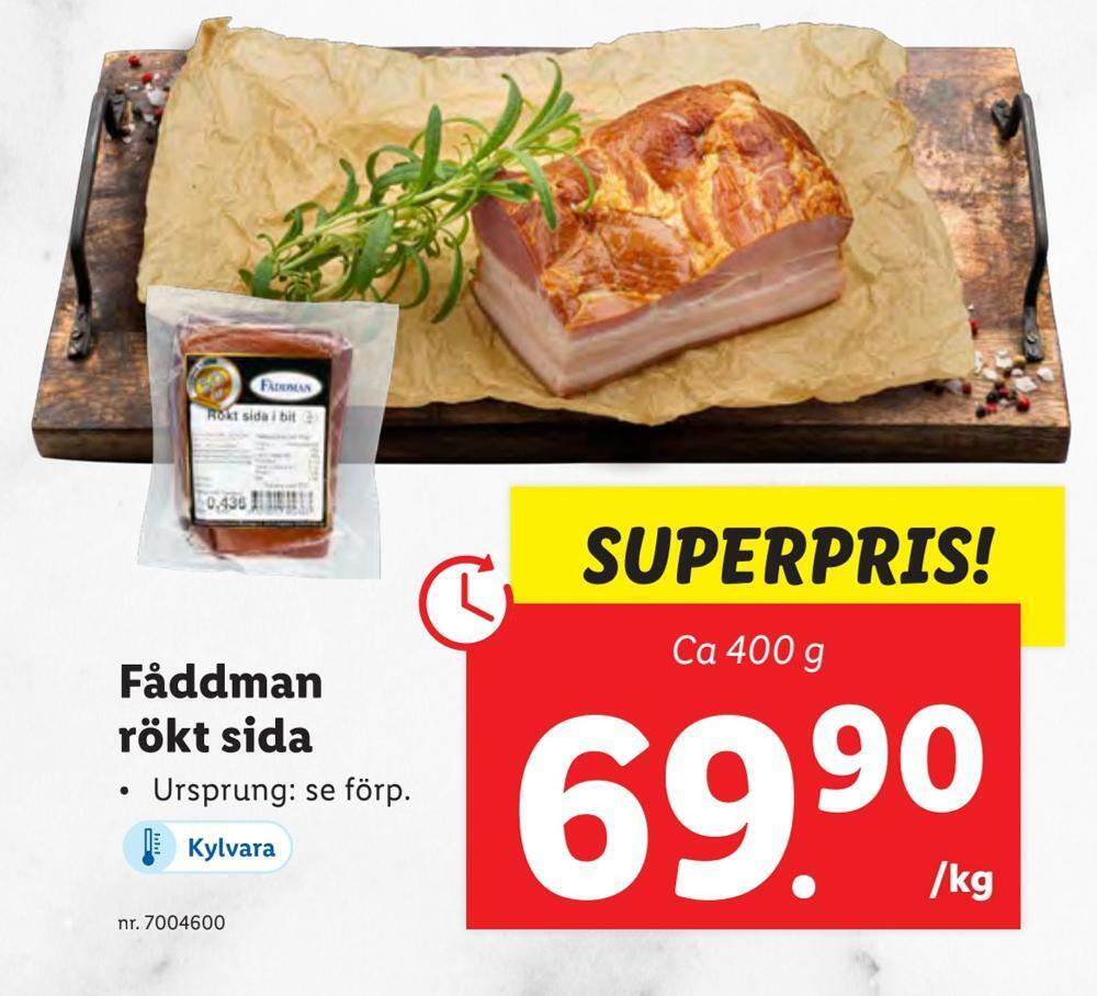 Lidl Fåddman rökt sida erbjuda