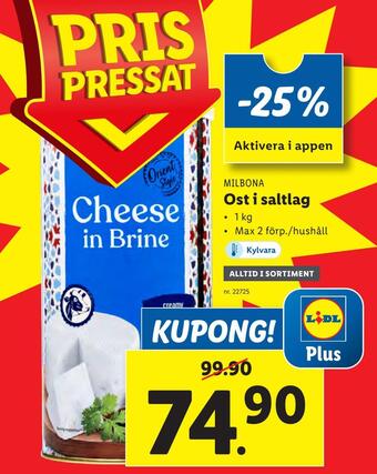 Lidl Ost i saltlag erbjuda