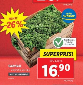 Lidl Grönkål erbjuda