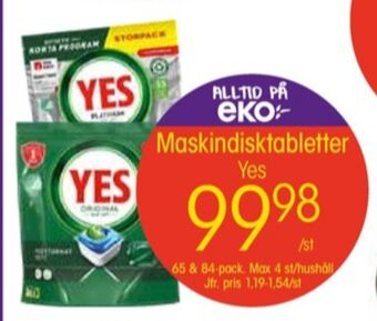 EKO Yes diskmaskintabs erbjuda