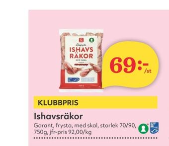 Hemköp Garant räkor med skal erbjuda