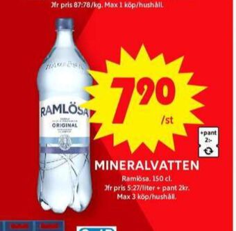 ICA Maxi Ramlösa mineralvatten erbjuda