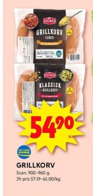 ICA Kvantum Scan grillkorv erbjuda
