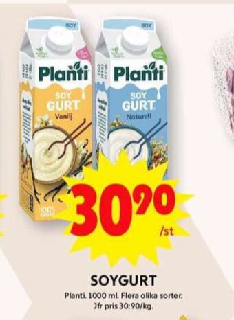 ICA Maxi Soygurt yoghurt alternativ erbjuda