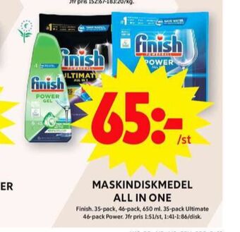 ICA Maxi Finish diskmaskintabs erbjuda