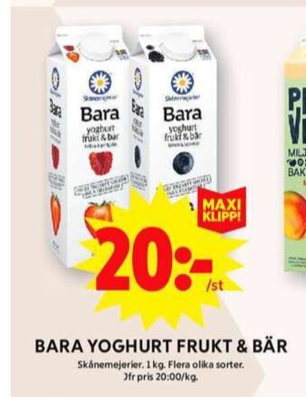 ICA Maxi Bara yoghurt erbjuda