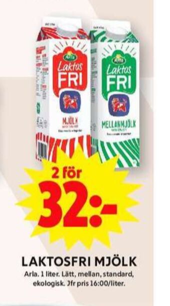 ICA Maxi Arla lättmjölk erbjuda