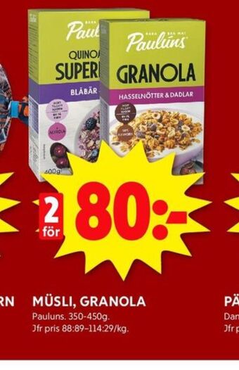 ICA Kvantum Paulùns granola erbjuda
