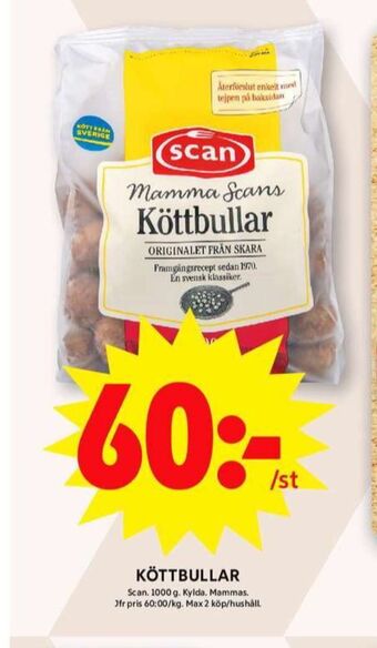 ICA Maxi Mamma scan köttbullar erbjuda