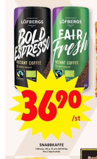 ICA Maxi Bold espresso instant kaffe erbjuda
