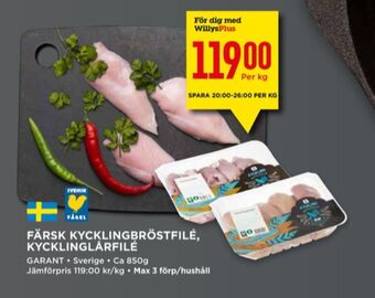Willys Garant kycklingbröstfilé erbjuda