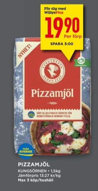 Willys Kungsörnen pizzamjöl erbjuda