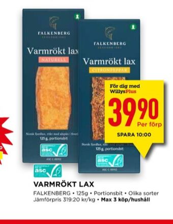 Willys Falkenberg seafood lax erbjuda