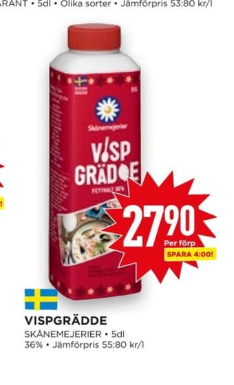 Willys Hemma Skånemejerier vispgrädde erbjuda