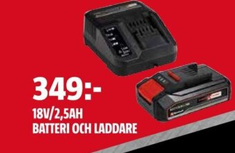 Bauhaus 18V/2,5AH BATTERI OCH LADDARE erbjuda