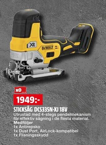 Bauhaus DEWALT STICKSÅG DCS335N-XJ 18V erbjuda