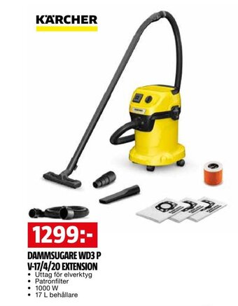KÄRCHER DAMMSUGARE WD3 P V-17/4/20 EXTENSION