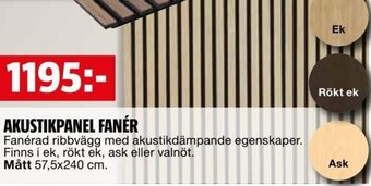 Bauhaus AKUSTIKPANEL FANÉR erbjuda