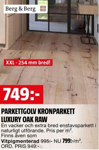 Bauhaus PARKETTGOLV KRONPARKETT LUXURY OAK RAW erbjuda