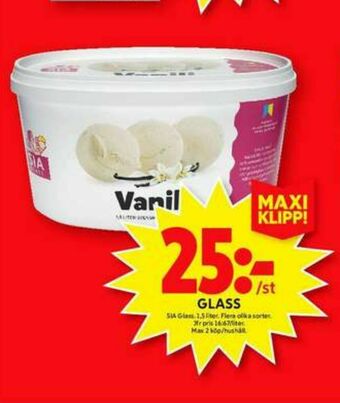 ICA Maxi Sia Glass erbjuda