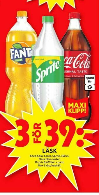 ICA Maxi Coca Cola Läskedryck erbjuda