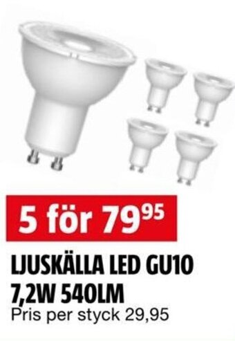 LJUSKÄLLA LED GU10 7,2W 540LM