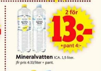 ICA Supermarket Guttsta Källa Mineralvatten erbjuda