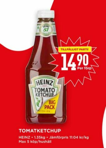 Willys Heinz Ketchup erbjuda