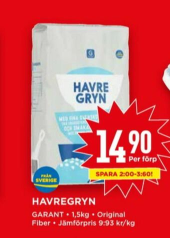 Willys Garant Havregryn erbjuda